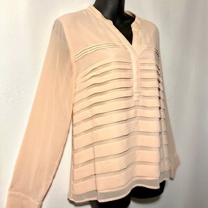 Calvin Klein Blush Pink Long Sleeve Blouse